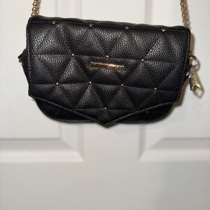 Rampage Black and Gold Quilted Crossbody Bag